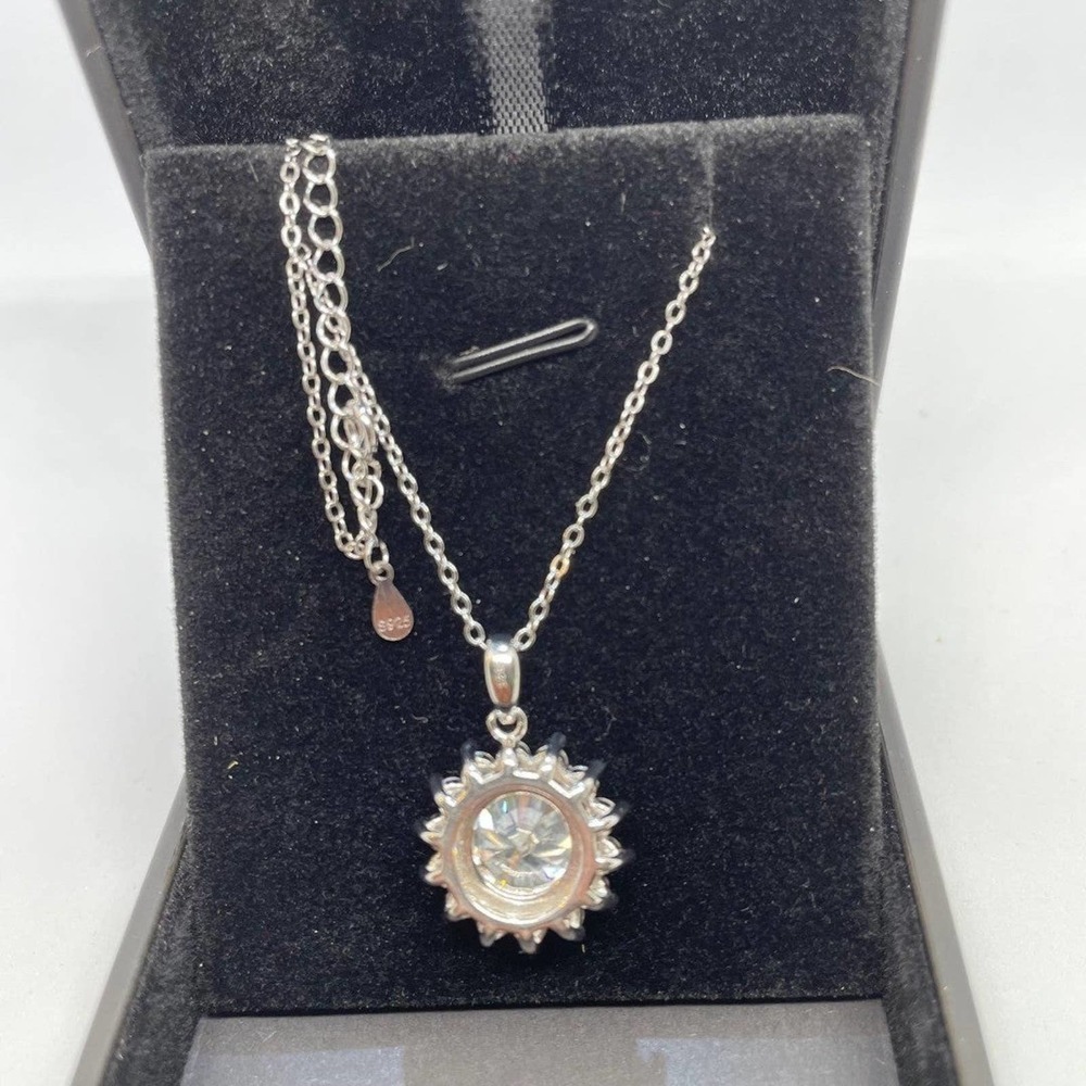 Moissanite Diamond Pendant Necklace Huge 5 Carat S925 Chain - Picture 6 of 12